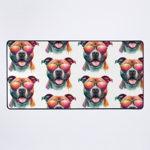 Item preview, Cool Happy Staffy in Shades designed and sold by MaedK.