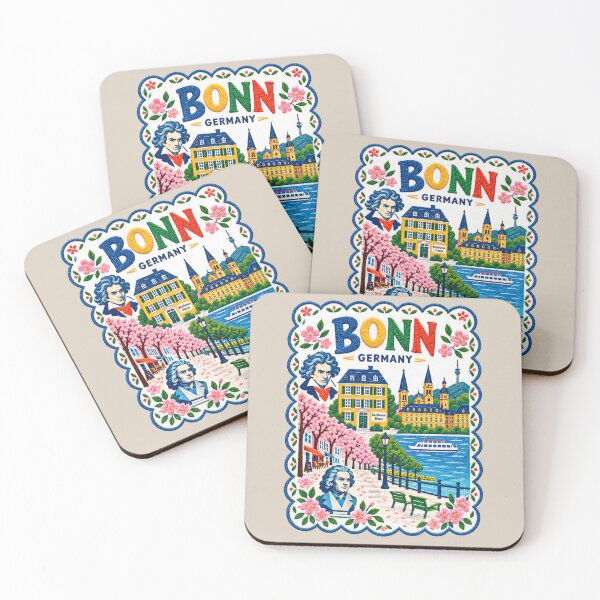 Item preview, Bonn Germany Embroidered Folk Art Travel Illustration designed and sold by Witsprings.
