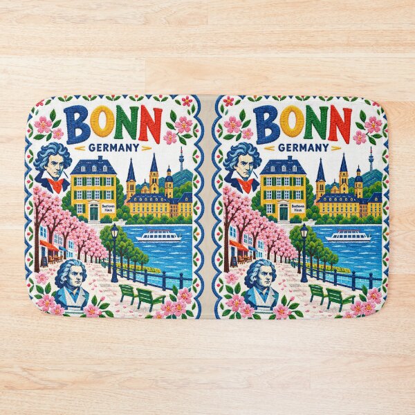 Item preview, Bonn Germany Embroidered Folk Art Travel Illustration designed and sold by Witsprings.