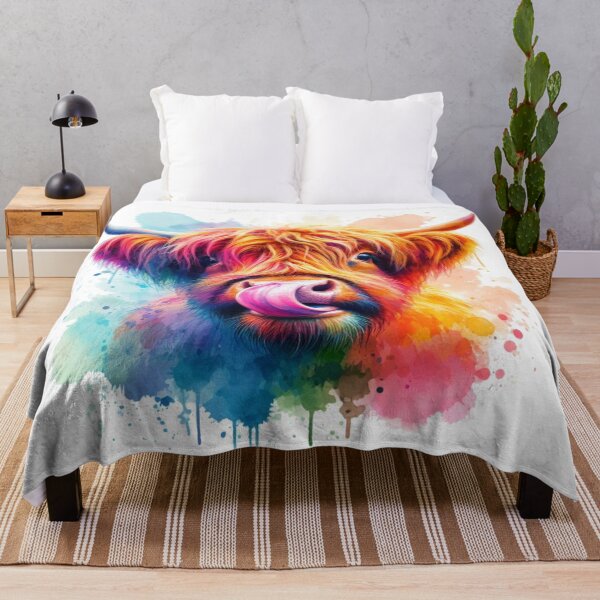 Item preview, Scottish Highland Cow Colorful Watercolor designed and sold by MaedK.