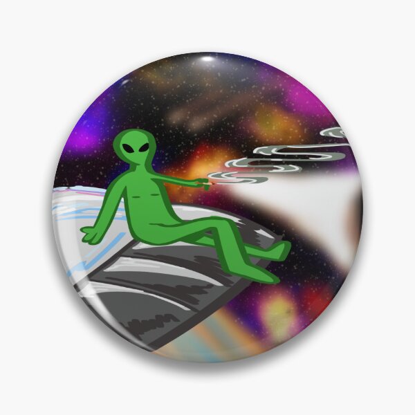 Artikelvorschau, Psychedelischer Alien raucht eine Zigarette entworfen und verkauft von Virellian Merch.