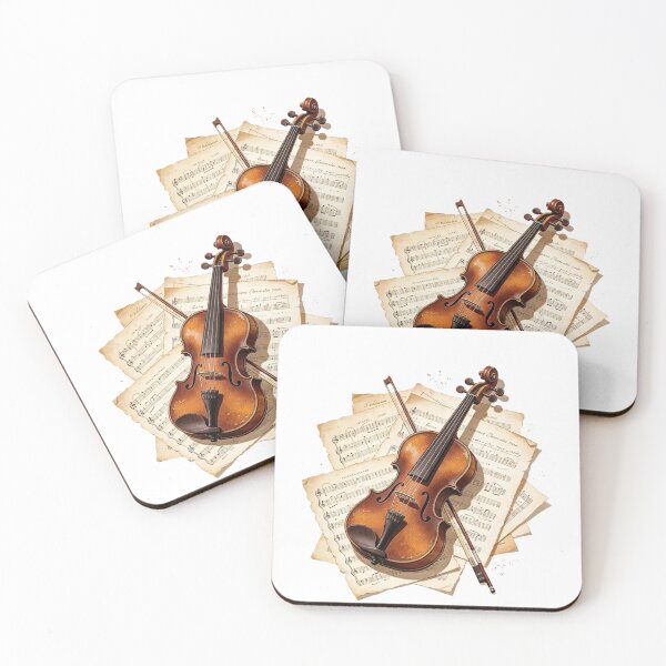 Item preview, Vintage Violin and Music Sheets - Classical Music Lover Art designed and sold by Mittu96.