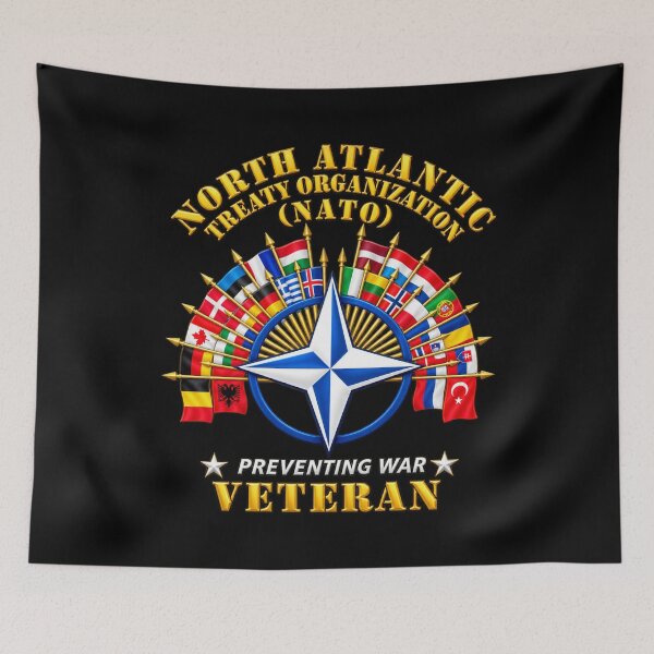 Aperçu de l'œuvre OTAN - Vétéran de l'OTAN poli - avec drapeaux - 3D - Transparent créée et vendue par Military Insignia Products.