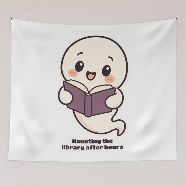 Item preview, Bookish Ghost Haunting the Library After Hours designed and sold by OuqCreations.