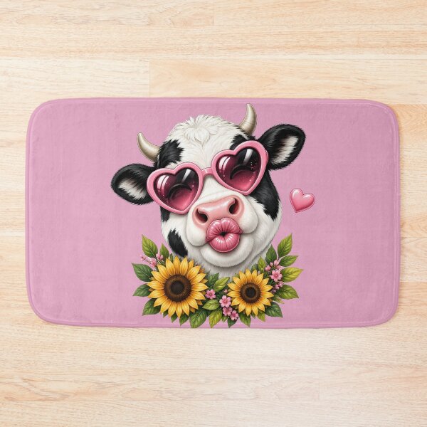 Item preview, Cow in Heart Glasses with Flowers designed and sold by design-rebell.