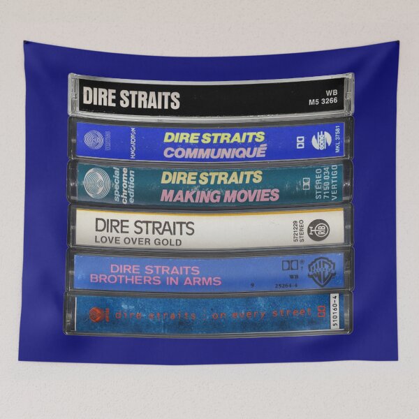 Aperçu de l'œuvre Dire Straits - Albums studio - Impression cassette vintage créée et vendue par Mr Mustard Prints.