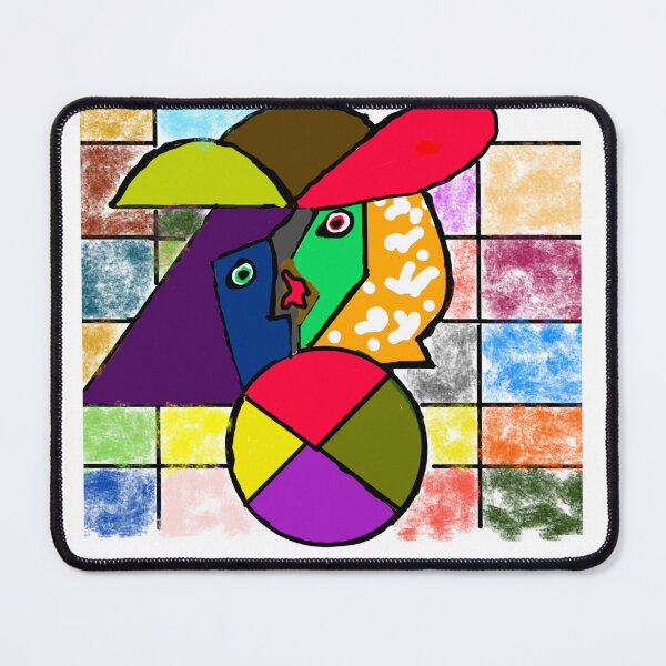 Item preview, Abstract cubist colorful portrait artwork designed and sold by Zahiramouhib.