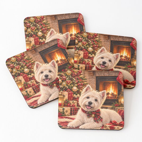 Aperçu de l'œuvre Noël traditionnel Westie en tartan créée et vendue par BigfeetLittlepaws.