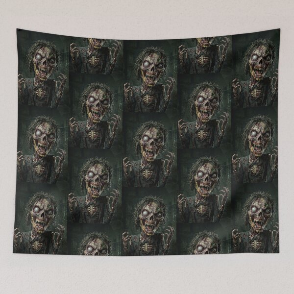 Item preview, Undead horrific zombie monster dark horror spooky haunted house painting art designed and sold by Vintage Designs +.