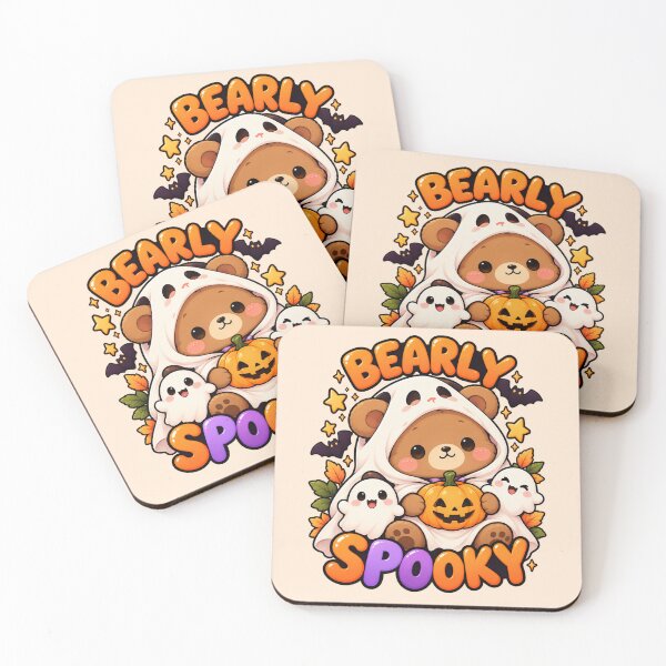 Item preview, Bearly Spooky Bear – Cute Kawaii Halloween Ghost Bear designed and sold by StickyDelights.