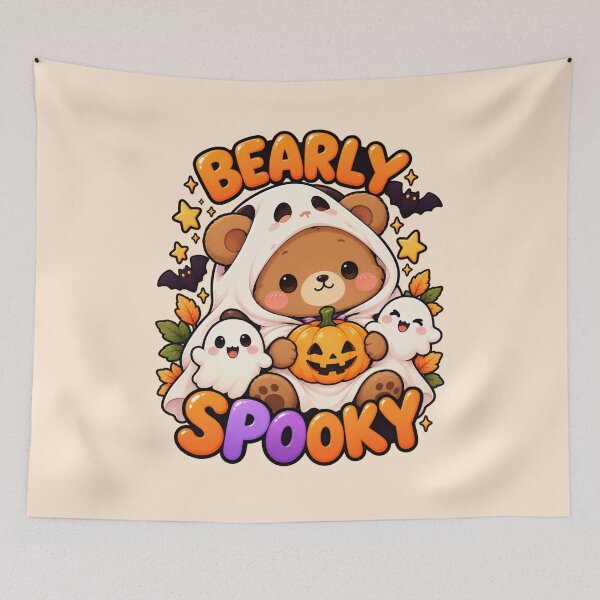 Item preview, Bearly Spooky Bear – Cute Kawaii Halloween Ghost Bear designed and sold by StickyDelights.