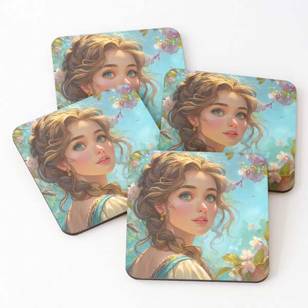 Item preview, Girl Surrounded by Blossoming Flowers in Springtime designed and sold by Artessie.