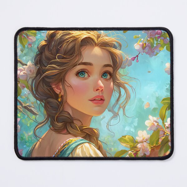 Item preview, Girl Surrounded by Blossoming Flowers in Springtime designed and sold by Artessie.