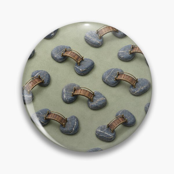 Item preview, Miniature Zen Bridges and Stone Islands – Japanese Garden Pattern designed and sold by Kaleidoscope Print.