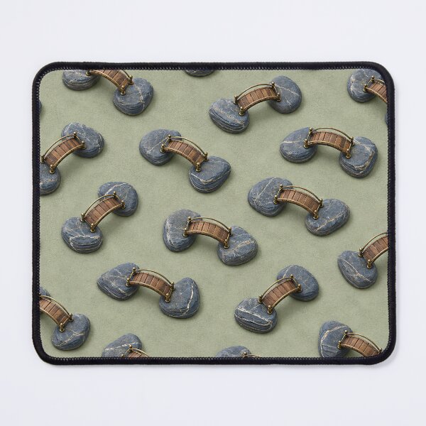Item preview, Miniature Zen Bridges and Stone Islands – Japanese Garden Pattern designed and sold by Kaleidoscope Print.