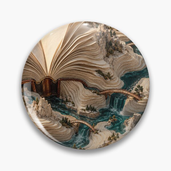 Item preview, Open Books Becoming Mountain Landscapes – Surreal Literary Fantasy Art Print designed and sold by Kaleidoscope Print.