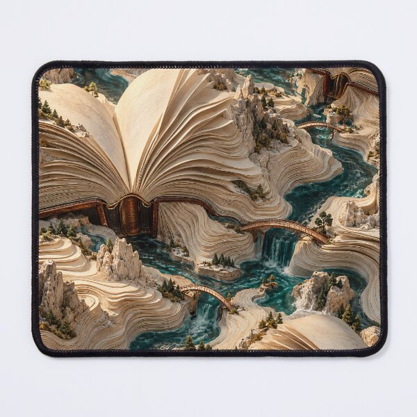 Item preview, Open Books Becoming Mountain Landscapes – Surreal Literary Fantasy Art Print designed and sold by Kaleidoscope Print.