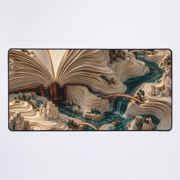 Item preview, Open Books Becoming Mountain Landscapes – Surreal Literary Fantasy Art Print designed and sold by Kaleidoscope Print.