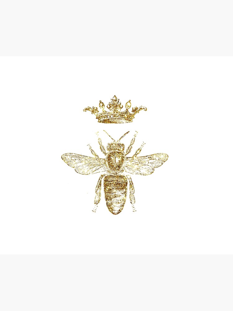 Royal King Oder Queen Bee Design Hand Gezeichnet Vintage Look Artwork Gold Bettbezug Von Atlastroy Redbubble