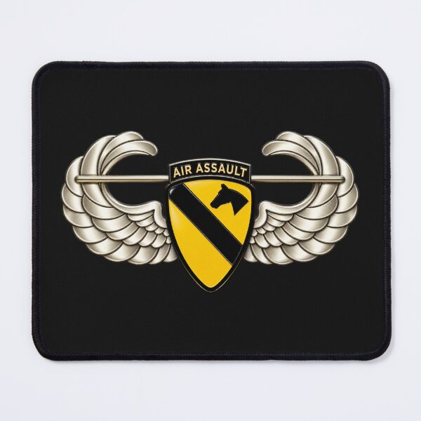Item preview, 1st Cavalry Division w Air Assault Tab on Airborne Badge wo Txt - 3D - Transparent designed and sold by Military Insignia Products.