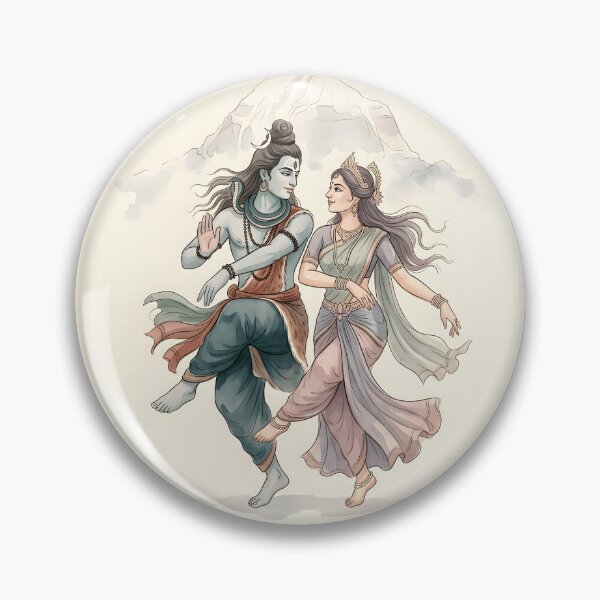 Item preview, Shiva Parvati Sacred Dance Watercolor designed and sold by hutofdesigns.