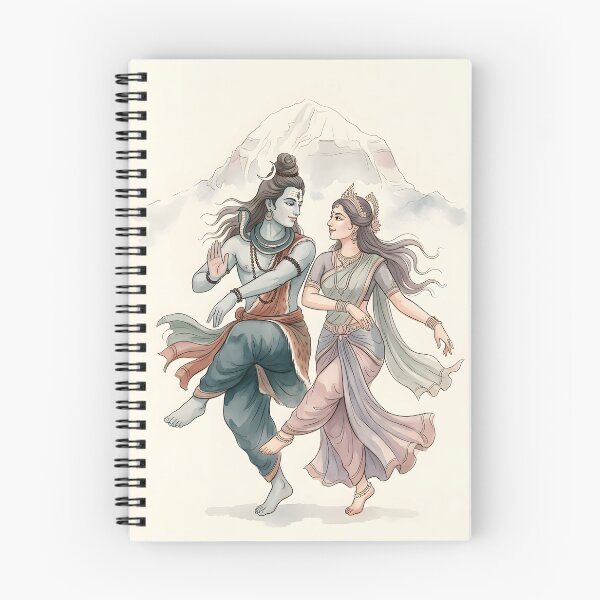 Item preview, Shiva Parvati Sacred Dance Watercolor designed and sold by hutofdesigns.