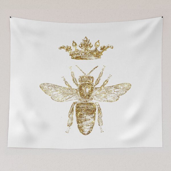 Item preview, Royal King or Queen Bee Design Hand Drawn Vintage Look Artwork Gold  designed and sold by atlastroy.