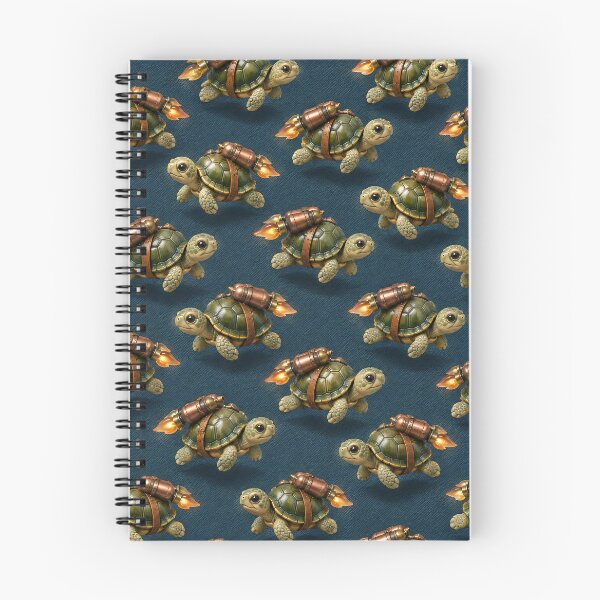 Item preview, Rocket-Powered Turtles on Navy Blue – Funny Steampunk Animal Pattern designed and sold by Kaleidoscope Print.