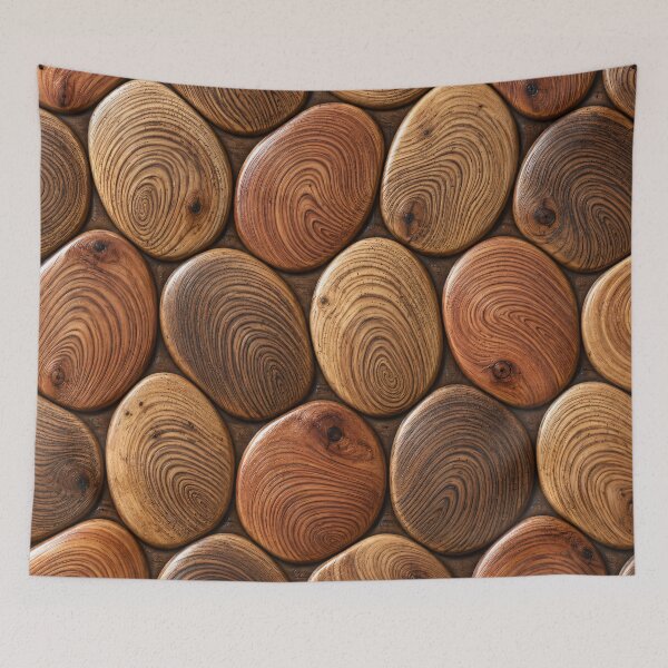 Item preview, Wood Grain Pebbles Pattern – Warm Rustic Natural Texture designed and sold by Kaleidoscope Print.