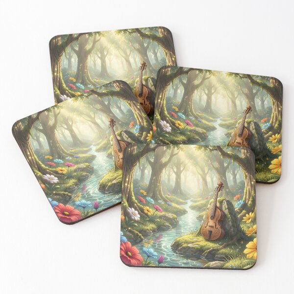 Item preview, A Lute in the Floral Forest at Dawn - The Bard's Stone designed and sold by Fanta-sticky.
