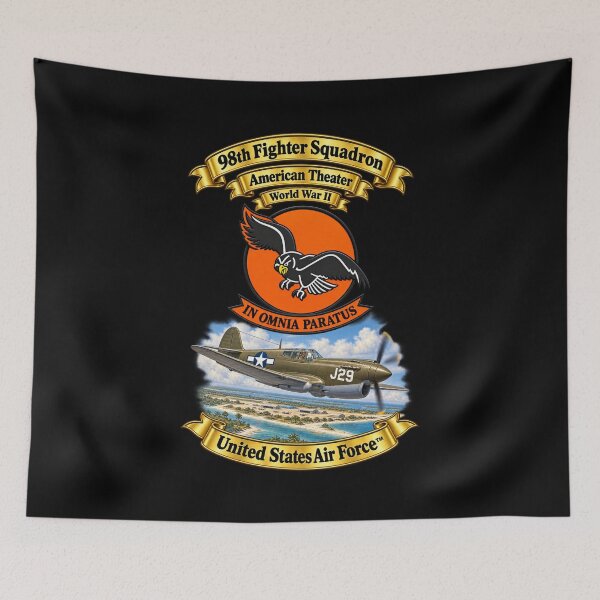 Item preview, 98th Fighter - Intceptor Squadron - SSI - American Theater - USAAF -w P40 Warhawk Scene - 3D - Transparent designed and sold by Military Insignia Products.