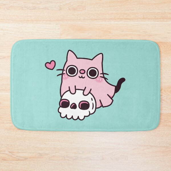 Item preview, Ghost Cat On Skull Spooky Cute Pastel Goth designed and sold by rustydoodle.