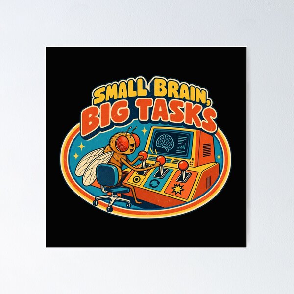 Item preview, Small Brain Big Tasks Retro Fruit Fly designed and sold by Pixdot.