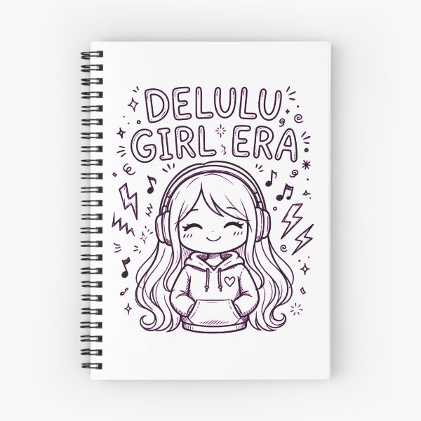 Item preview, Delulu Girl Era Headphones Hoodie Girl - Cute Music Doodle Art T-Shirt Design designed and sold by TRIION.
