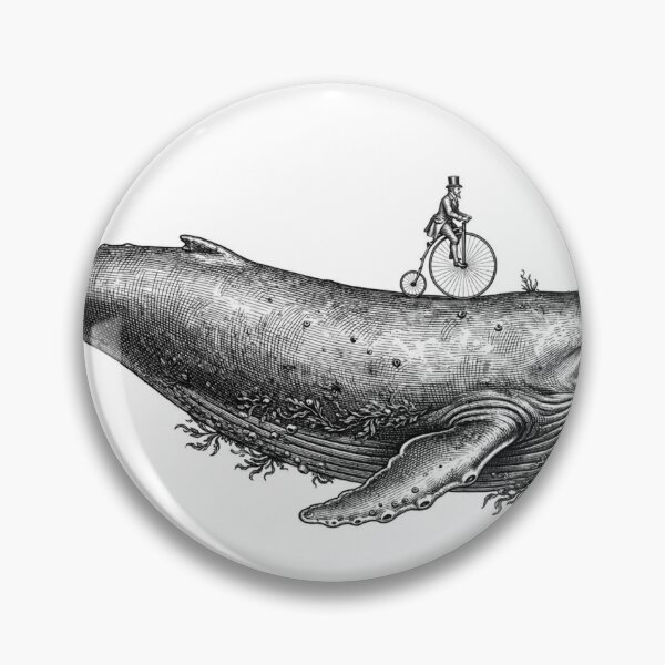 Aperçu de l'œuvre Motif de gravure vintage de cycliste baleine créée et vendue par luisluisluis.