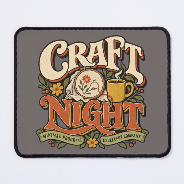 Item preview, Craft Night Minimal Progress Excellent Company – Retro Crafter Humor designed and sold by Golden Era Studio.