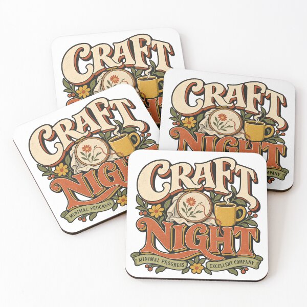 Item preview, Craft Night Minimal Progress Excellent Company – Retro Crafter Humor designed and sold by Golden Era Studio.