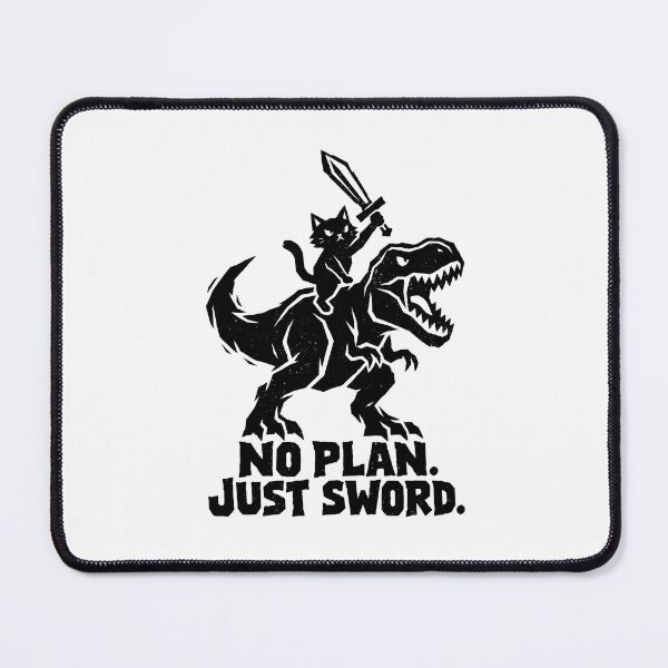 Item preview, No Plan Just Sword Funny Cat Knight designed and sold by Ankarzh.