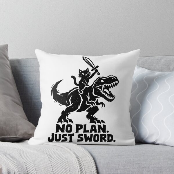 Item preview, No Plan Just Sword Funny Cat Knight designed and sold by Ankarzh.