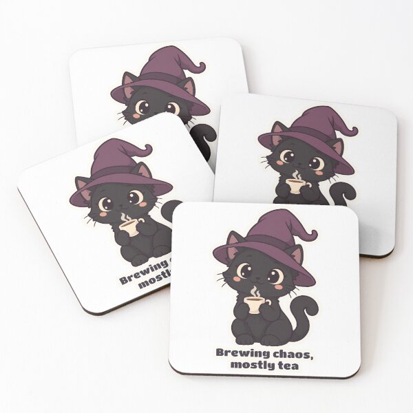 Item preview, Witchy Black Cat Brewing Chaos Mostly Tea designed and sold by OuqCreations.