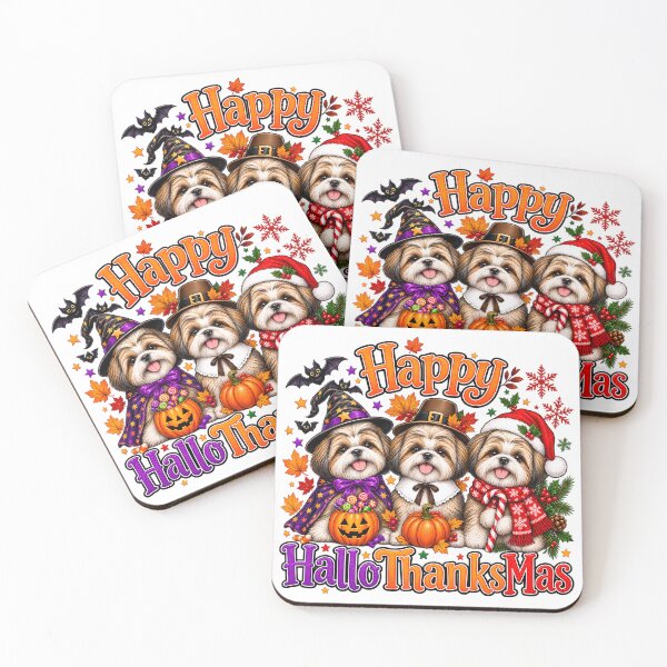 Item preview, Shih Tzu Happy Hallothanksmas – Halloween Thanksgiving Christmas designed and sold by Rtcraftani.