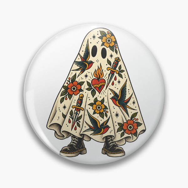 Item preview, Tattoo Ghost Halloween Traditional Flash Art T-Shirt designed and sold by DesignArtist.ia.