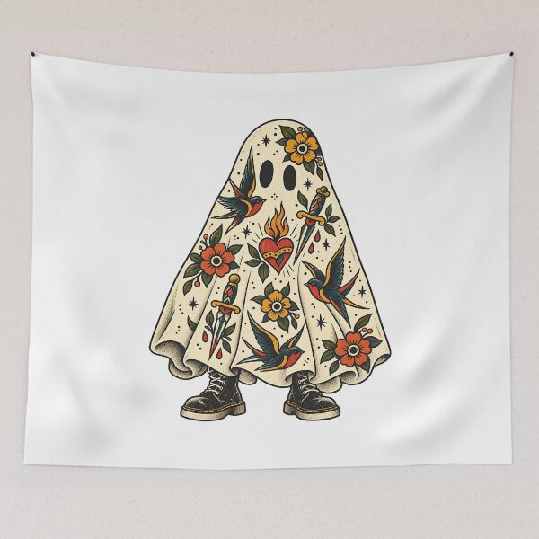 Item preview, Tattoo Ghost Halloween Traditional Flash Art T-Shirt designed and sold by DesignArtist.ia.