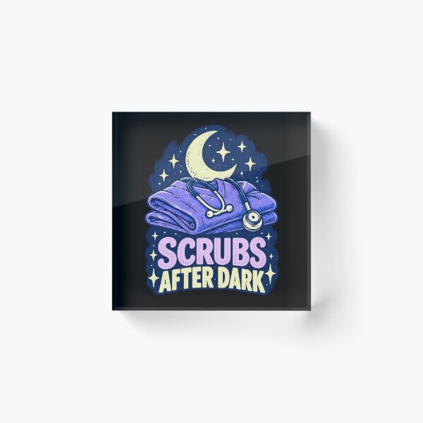 Item preview, Funny Scrubs After Dark Funny Nurse Night Work Shift Art designed and sold by elderberry.