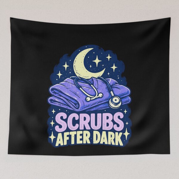 Item preview, Funny Scrubs After Dark Funny Nurse Night Work Shift Art designed and sold by elderberry.