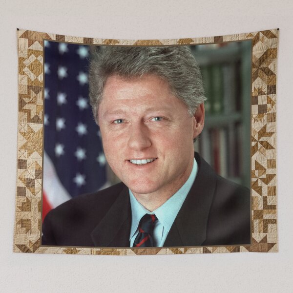 Artikelvorschau, Bill Clinton — Vintage Presidential Quilt Blanket entworfen und verkauft von Bluntees .