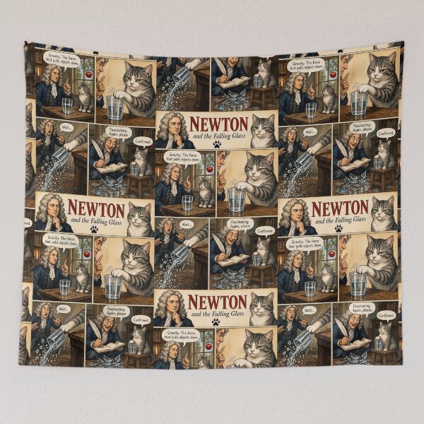 Item preview, Funny Isaac Newton Physics Cat Meme - Nerdy Science Humor Gift designed and sold by SammyMorry.