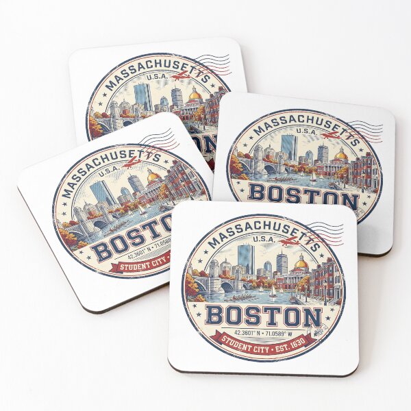 Artikelvorschau, Boston Studentenstadt Vintage Reisestempel Massachusetts entworfen und verkauft von fritz-10signer.