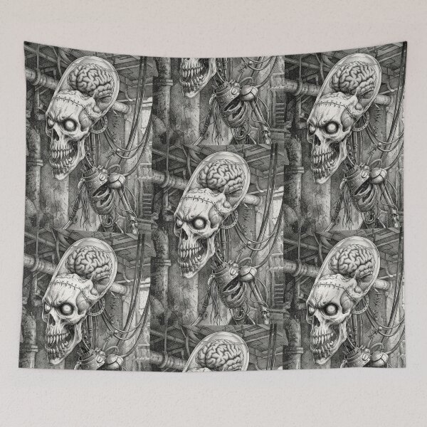 Item preview, Robotic Zombie with his brain in a jar original sketch version designed and sold by Vintage Designs +.