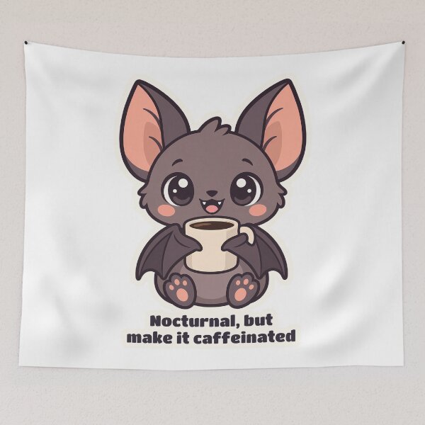 Item preview, Cute Coffee Bat Nocturnal but Make It Caffeinated designed and sold by OuqCreations.